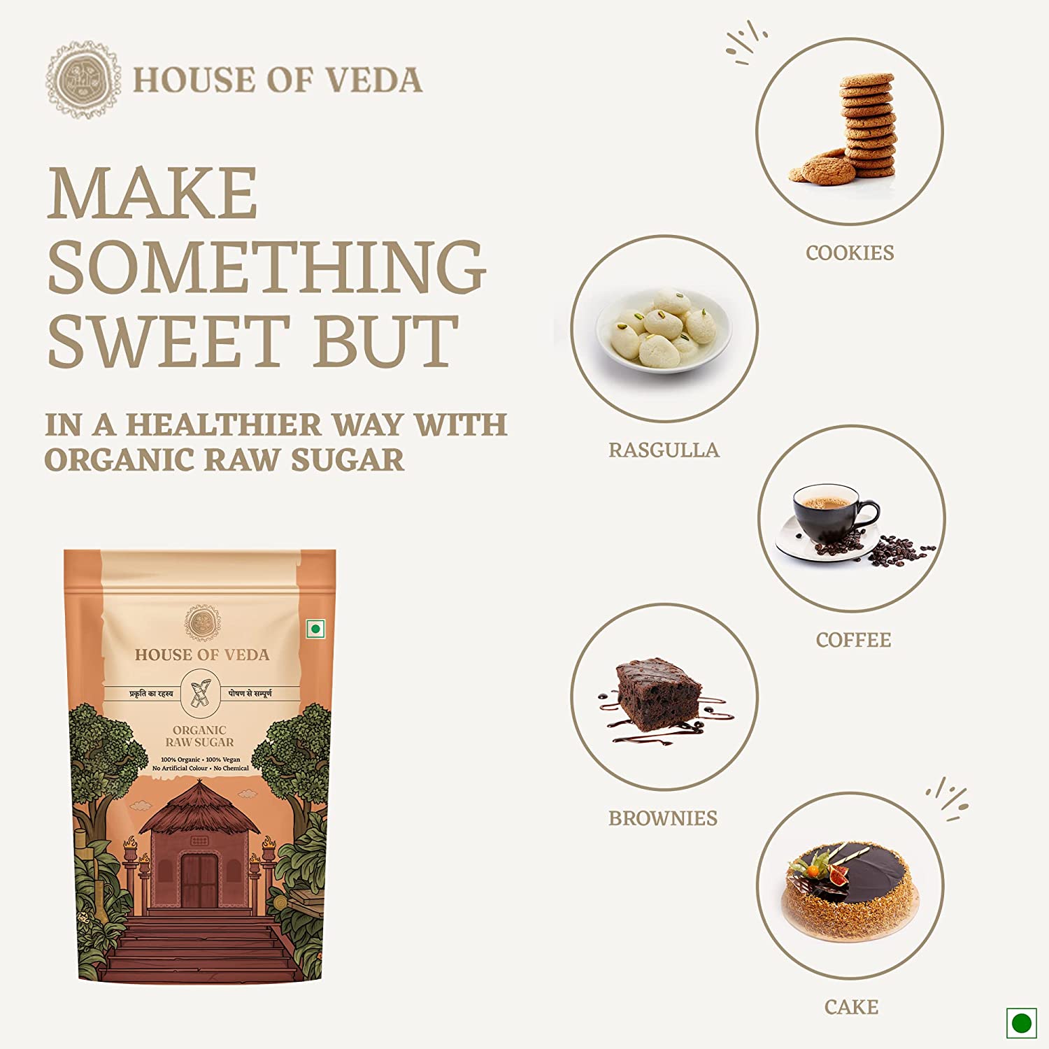 Organic Raw Sugar 500g - Desi Khand