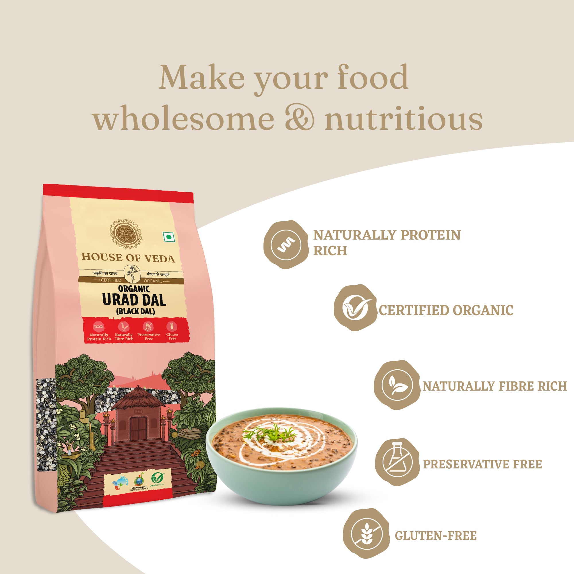 Organic Urad Dal Black Whole 1Kg