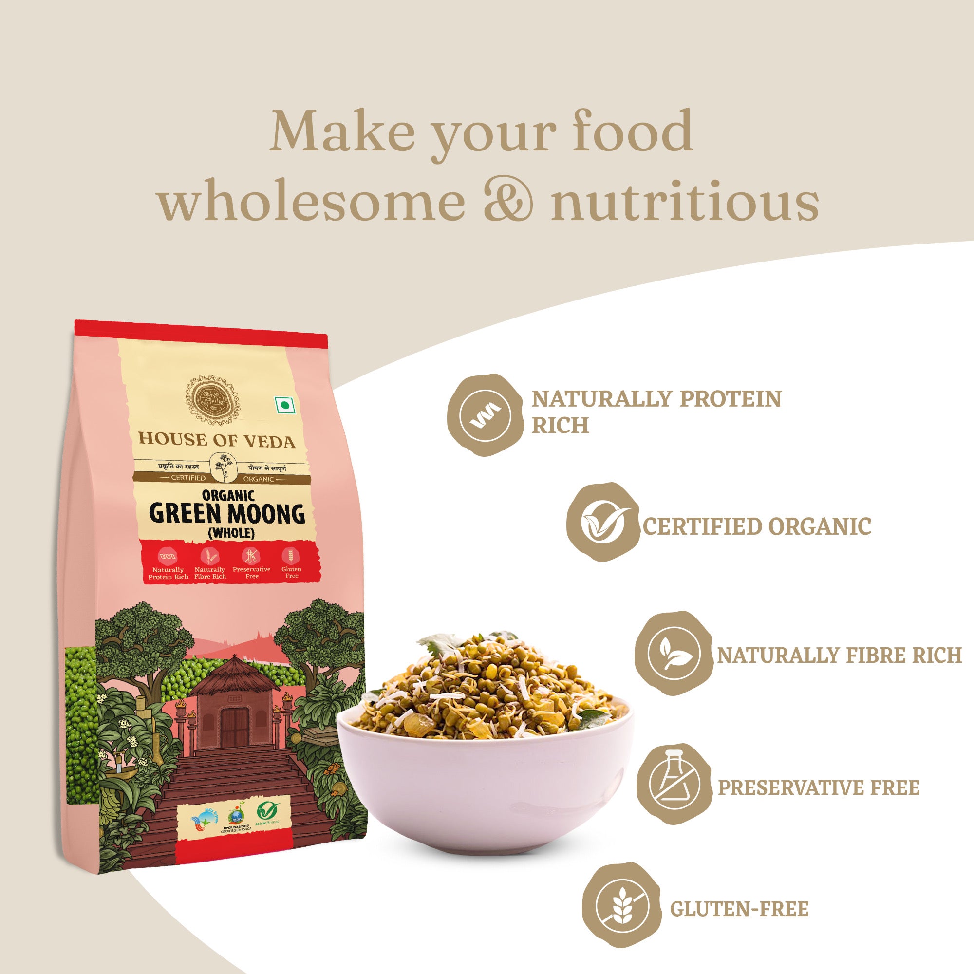 Organic Green Moong Dal 500g