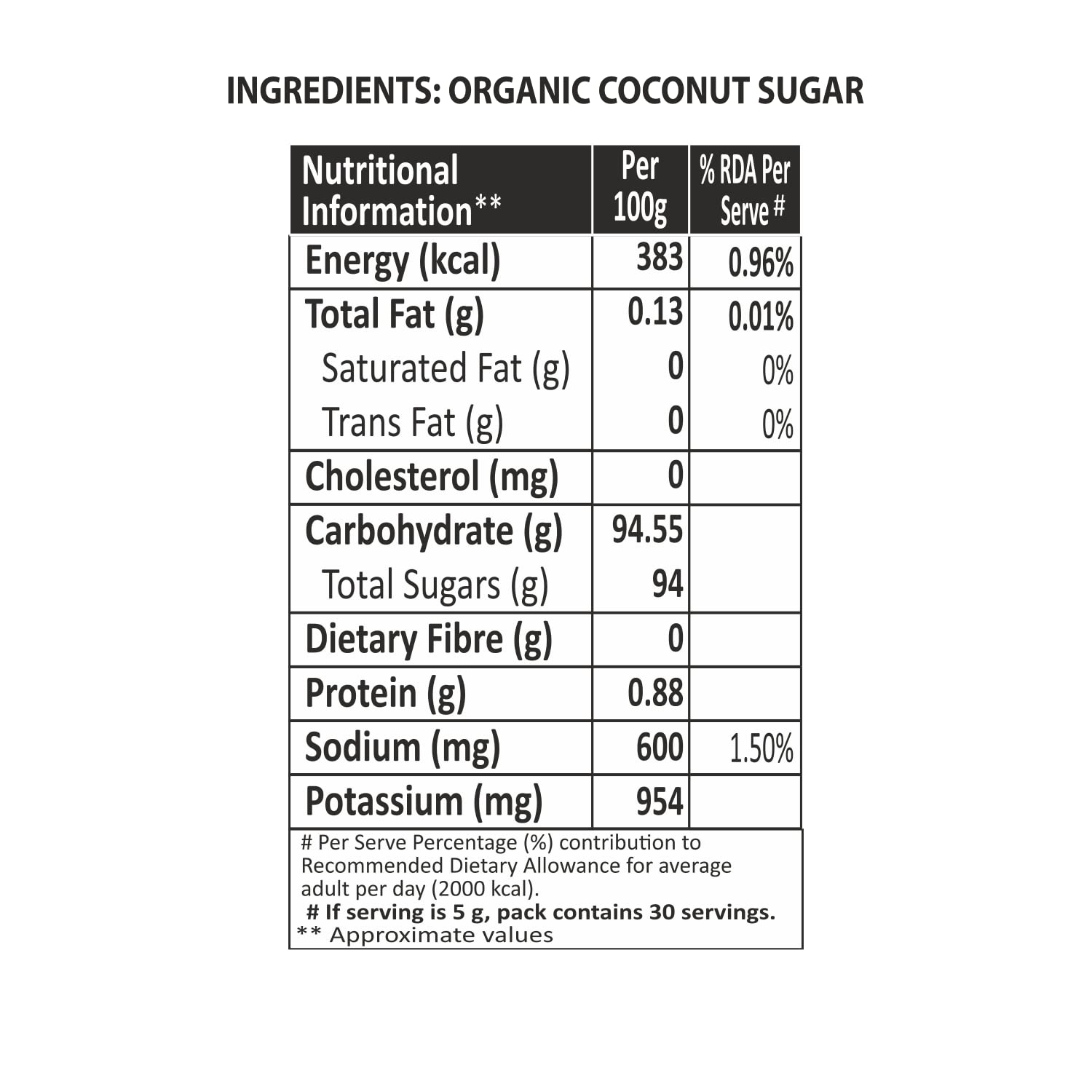 Organic Coconut Sugar 150g