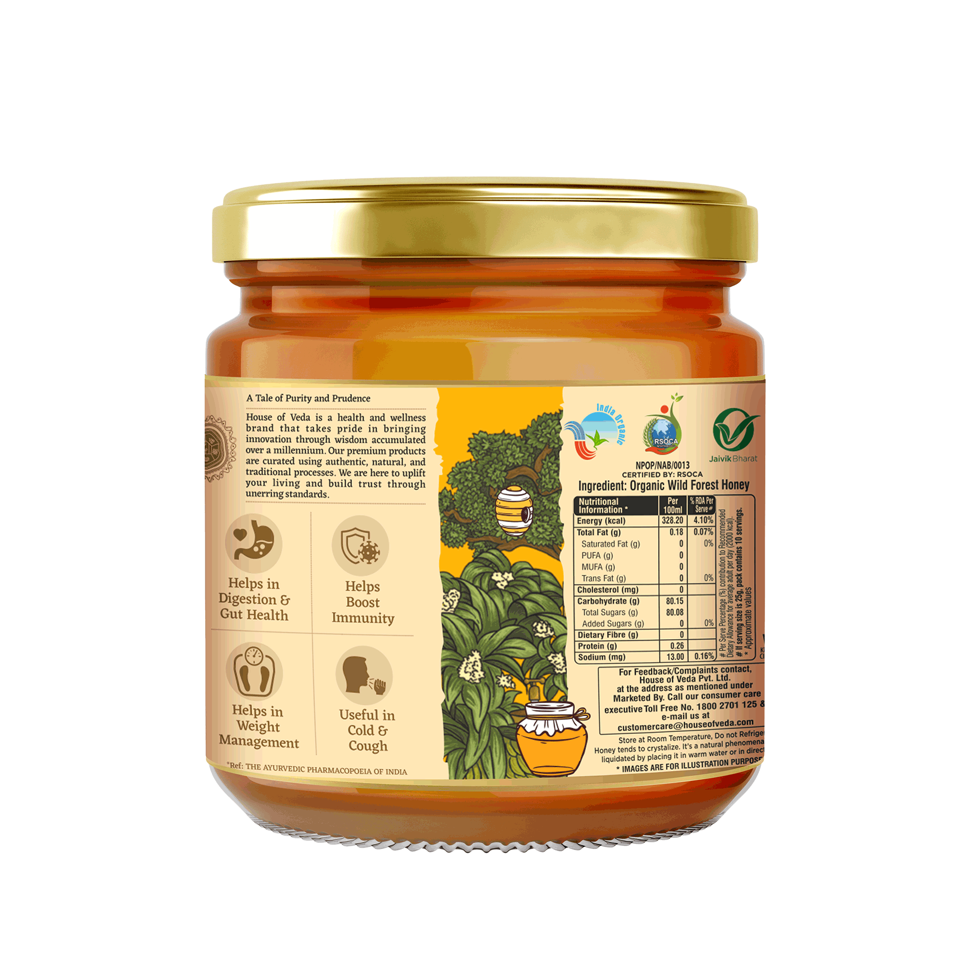Organic Wild Forest Raw Honey 250g