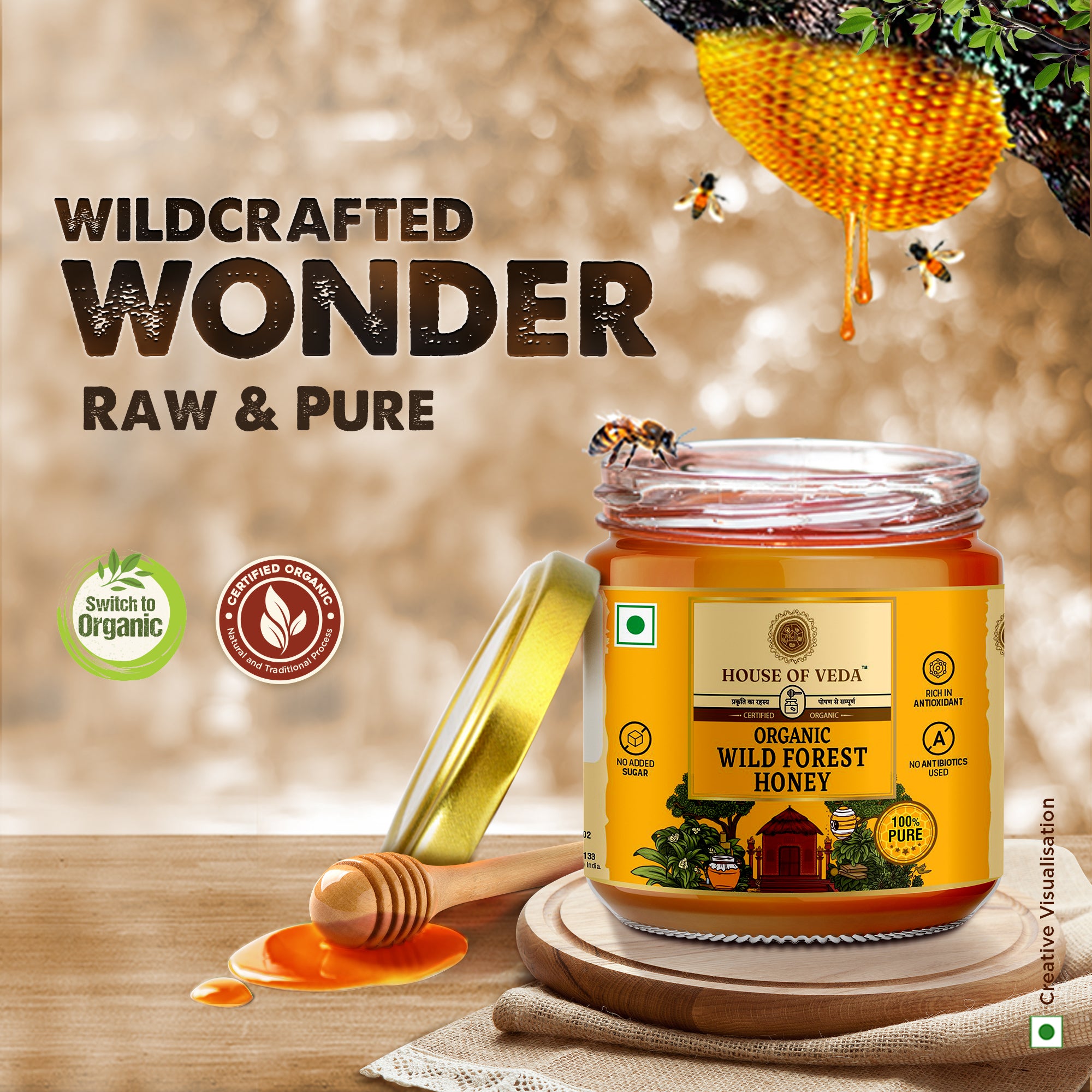 Organic Wild Forest Raw Honey 250g