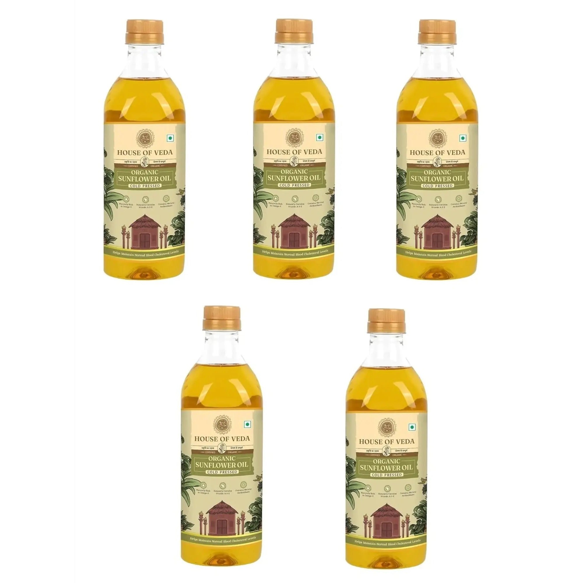 Organic Cold-Pressed Sunflower Oil (Pack Of 5)