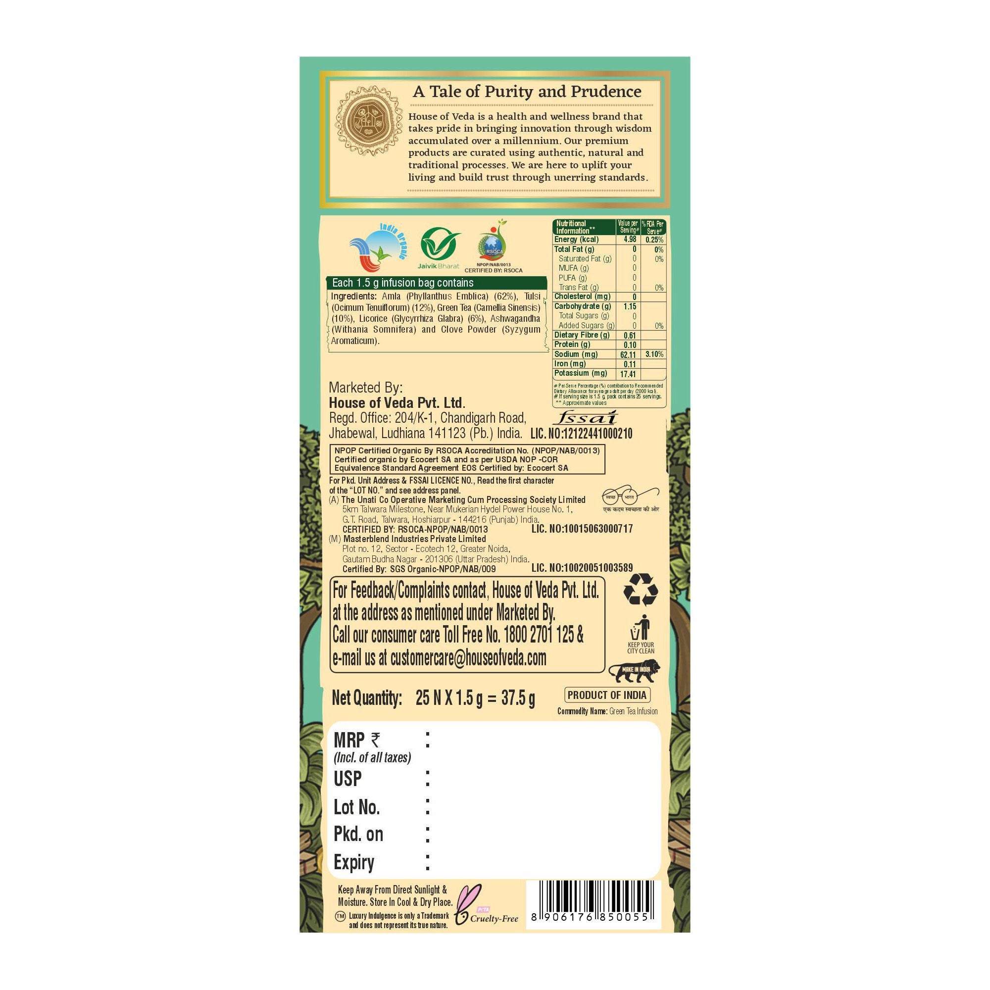 Amla Tulsi Green Tea 25 Tea Bag