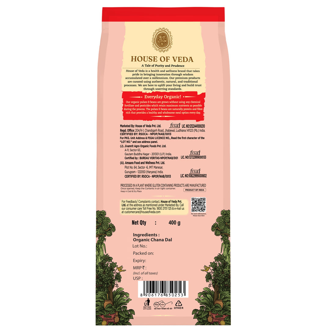 Organic Chana Dal 500g