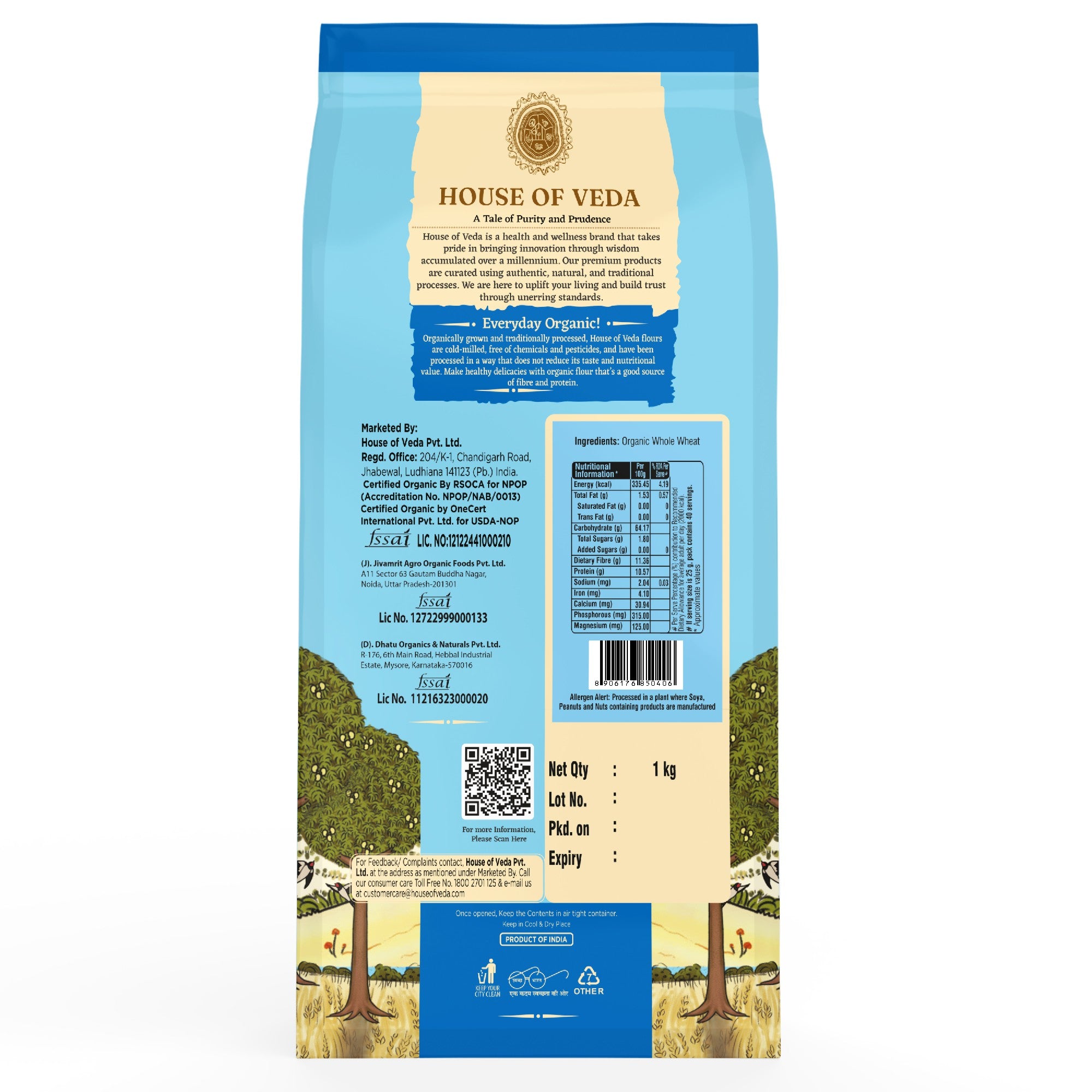 Organic Whole Wheat Flour 1Kg