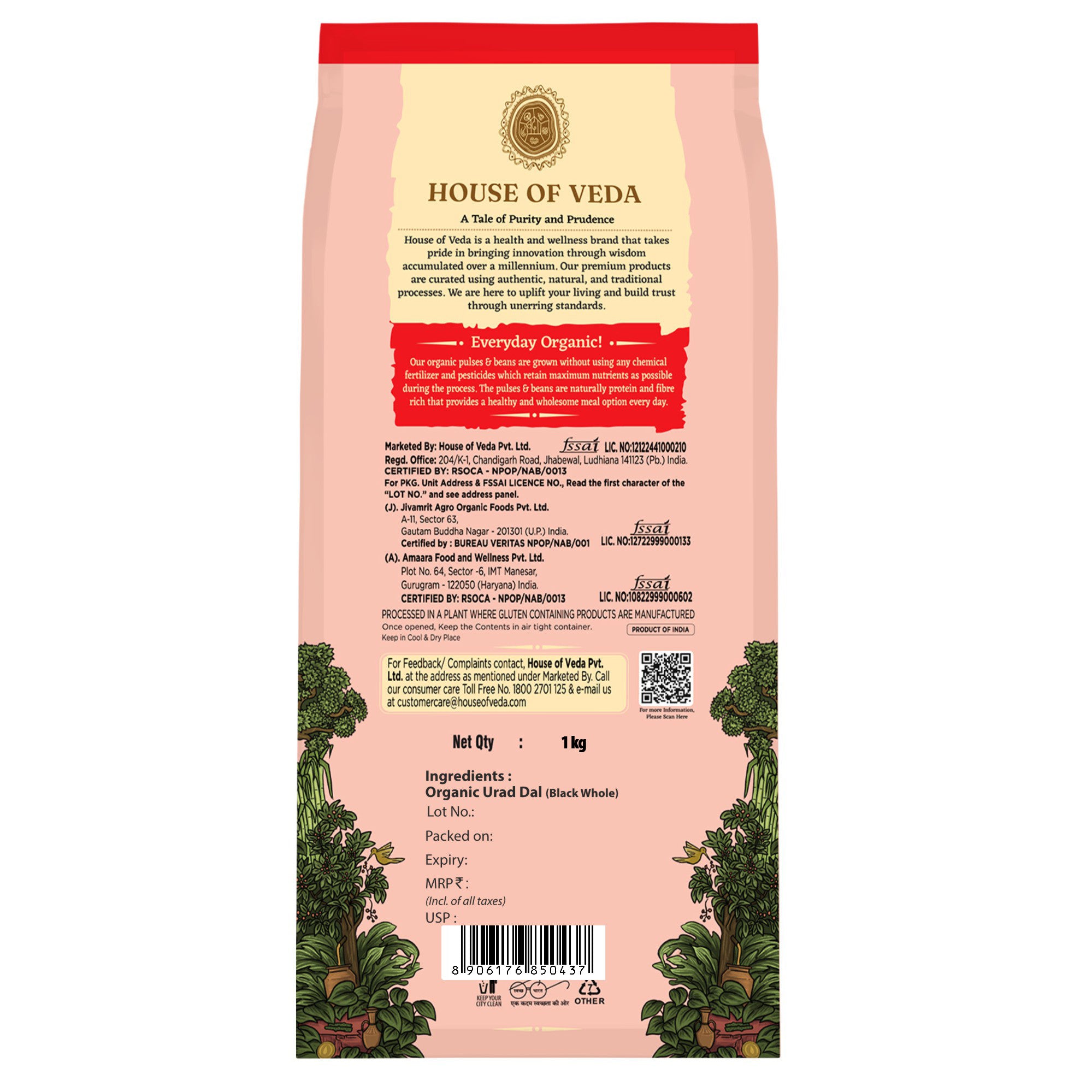 Organic Urad Dal Black Whole 1Kg