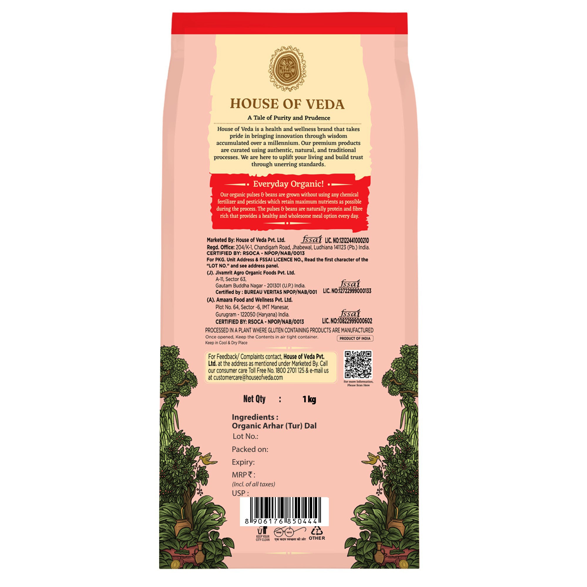 Organic Arhar, Tur Dal 1kg