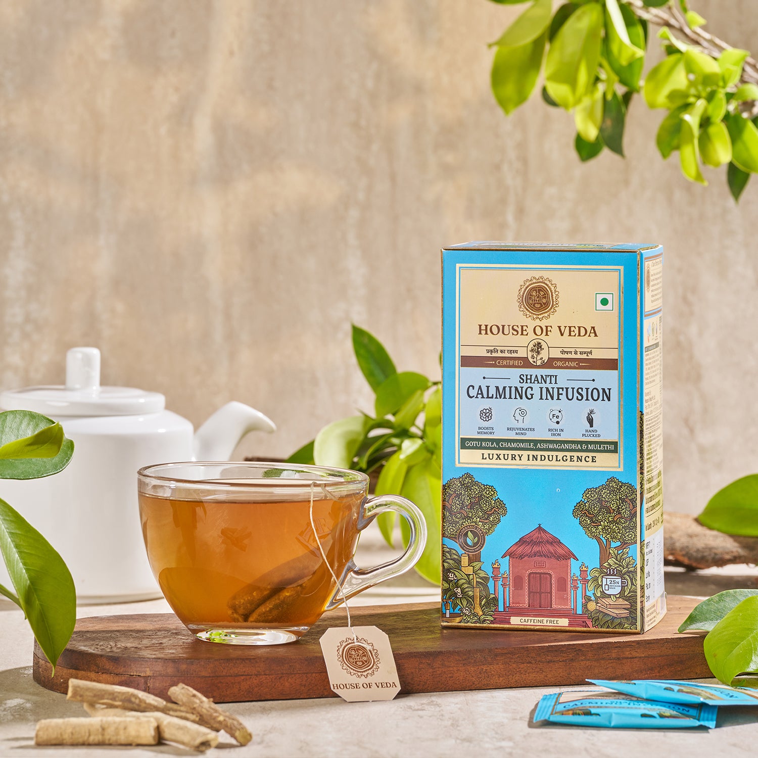 Best Tea for Anxiety: Calming Infusion (25 Bags) – HOUSE OF VEDA