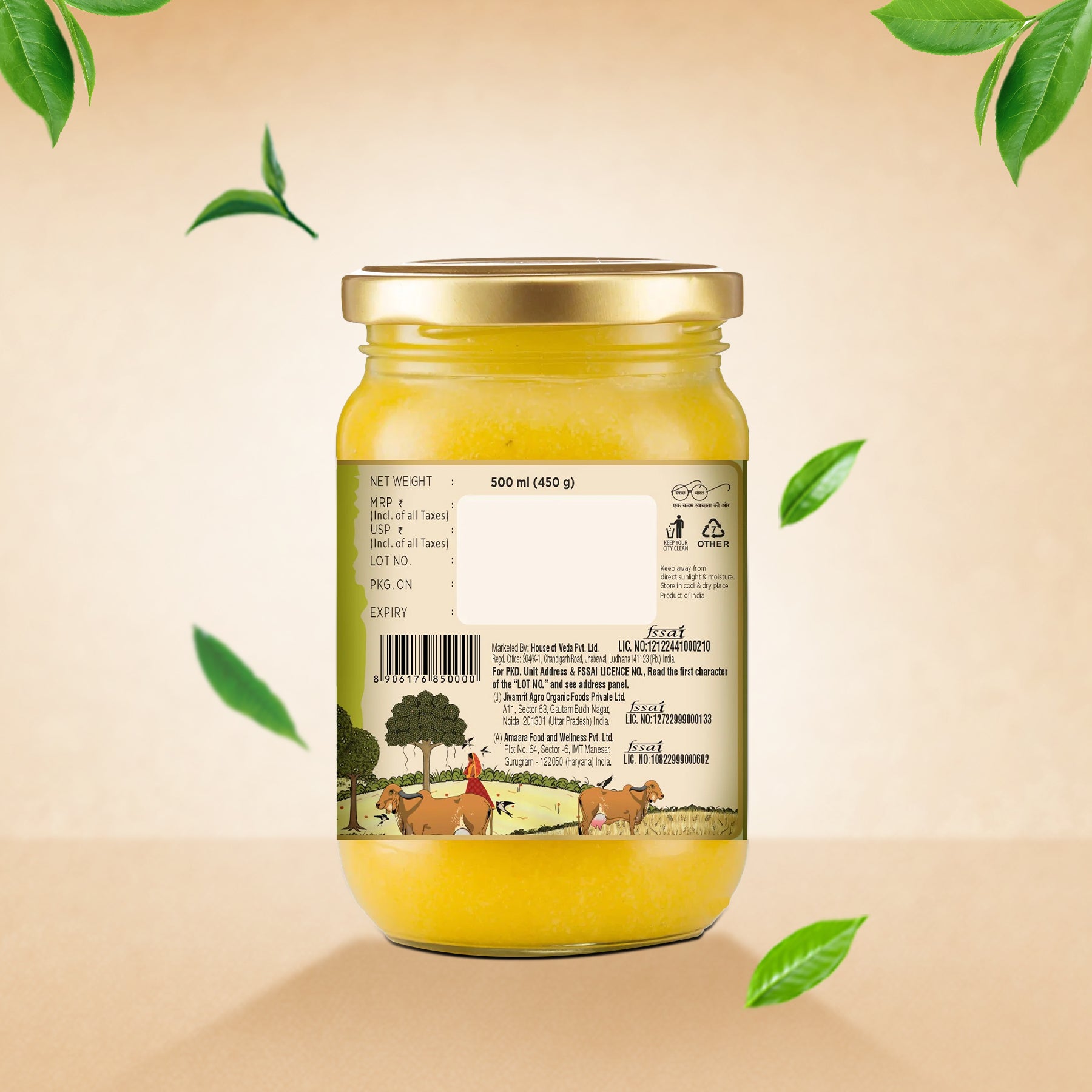 Gir Cow Desi Ghee 500ml - Made with Pure A2 Milk