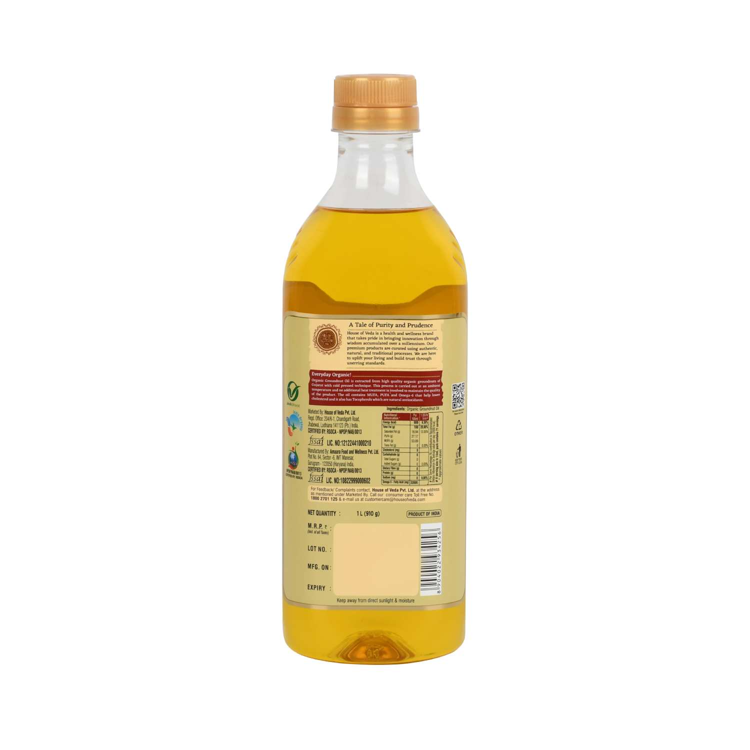 Organic Groundnut Oil 1L