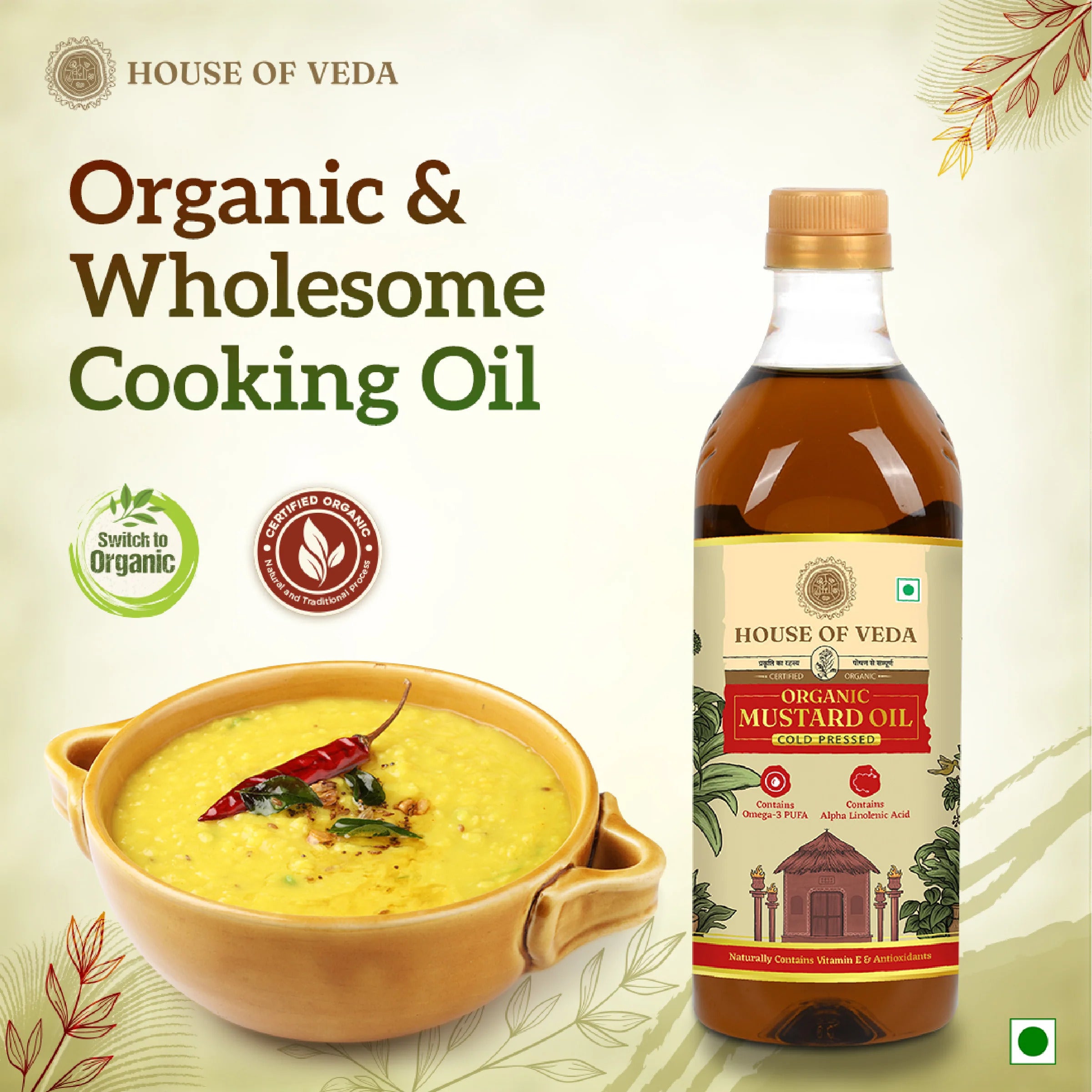 Organic Mustard Oil 1L ( Pack of 2 )