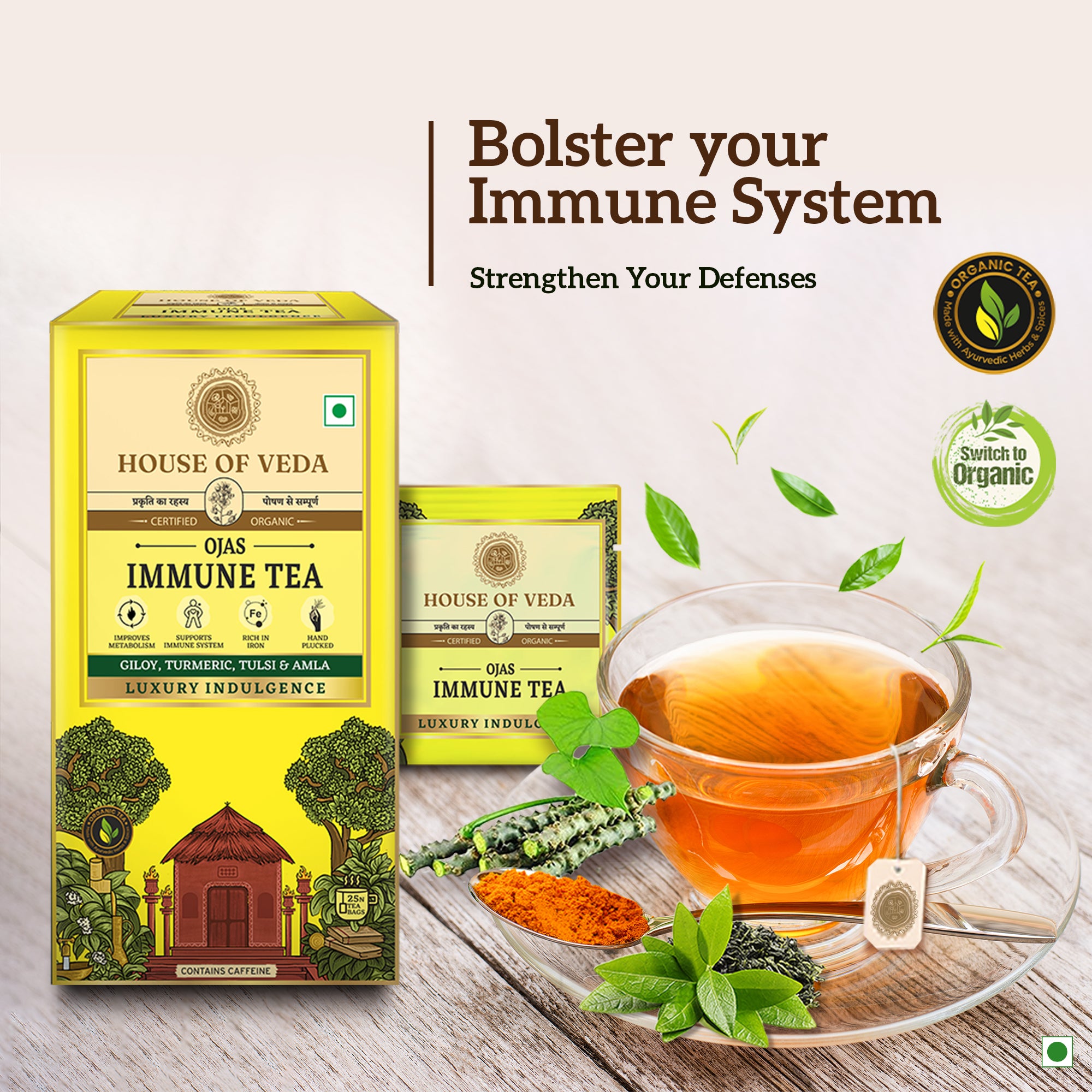 House Of Veda Immune Tea 25 Tea Bag | Support Immune System – HOUSE OF VEDA