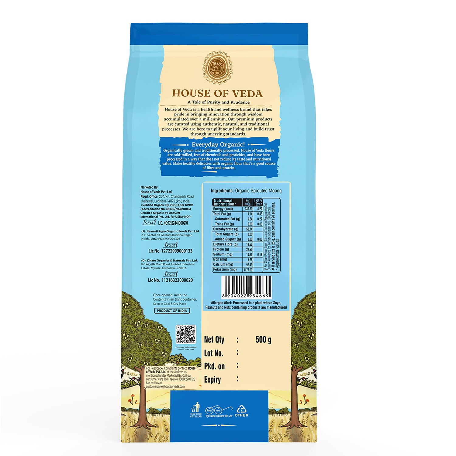 Organic Sprouted Moong Flour 500g