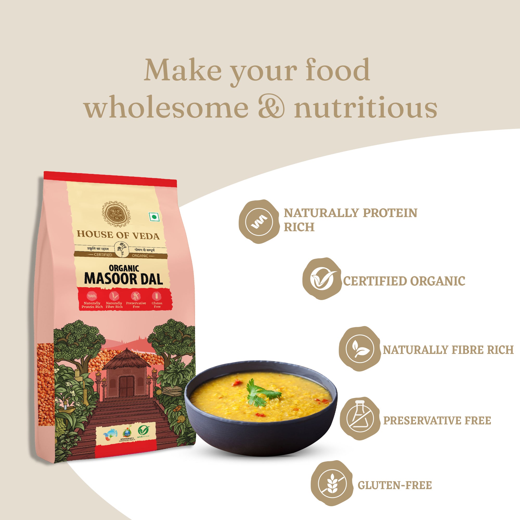 Organic Masoor Dal 1Kg