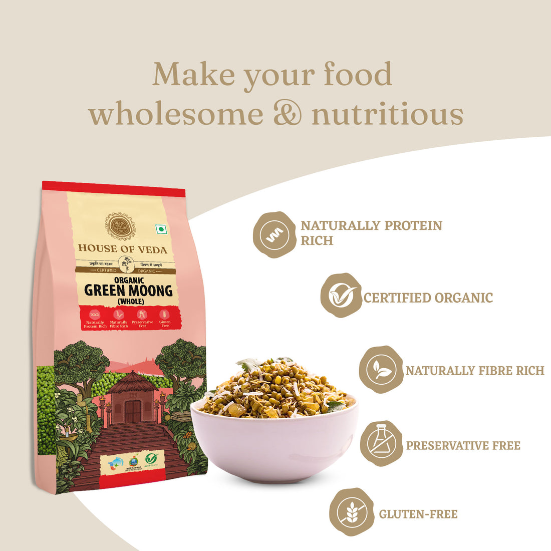 Organic Green Moong Dal 500g