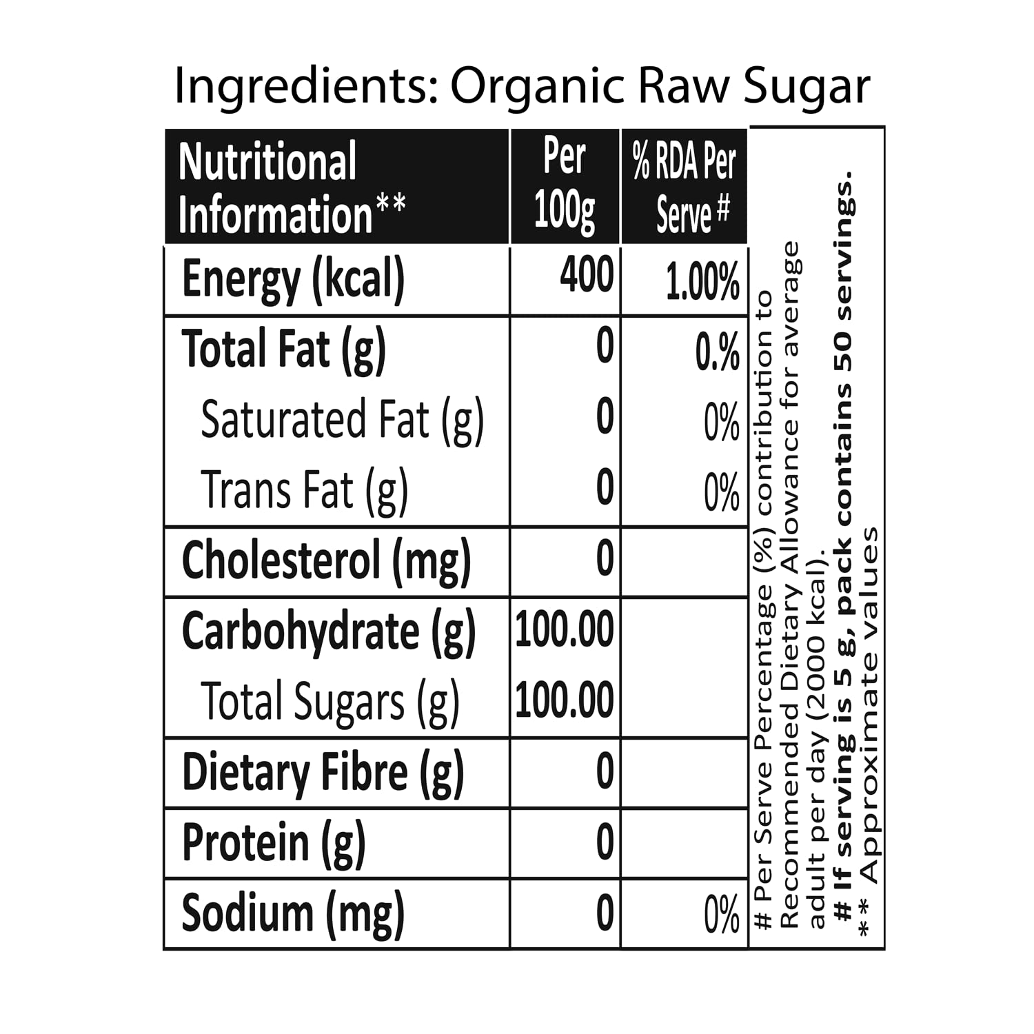 Organic Raw Sugar 250g
